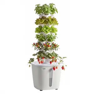 VEVOR Hydroponic Tower, 30 Pods 6 Tiers Hydroponics Growing System Kit with App Control, Vertical Home Garden with 20L Water Tank & Pump, Planter Germination Kit for Indoor Herbs, Fruits, Vegetables