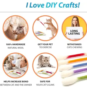 6 Large Cat Toys, Interactive Cat Playsticks, Interactive Kitten Wand, Durable Chew-Resistant, Ideal for Bored Cats, Perfect for Cat Lovers, Fun & Engaging