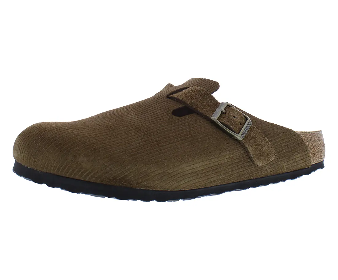 Birkenstock Boston Unisex Suede Clogs, Slip-On Walking Shoes with Arch Support and Comfortable Cork Footbed