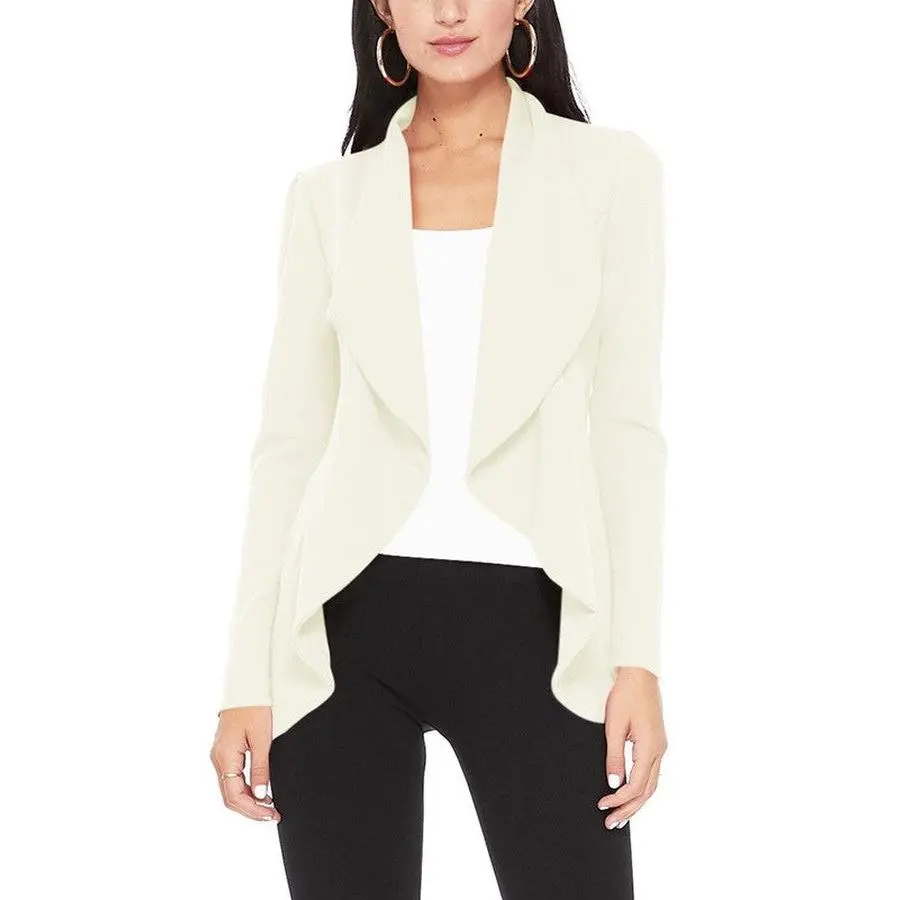 Solid, Waist Length Blazer