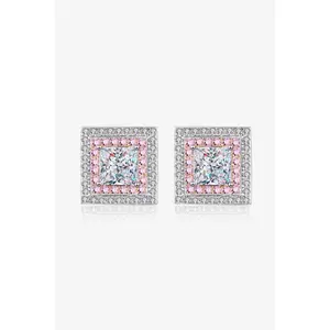 Moissanite Square Stud Earrings