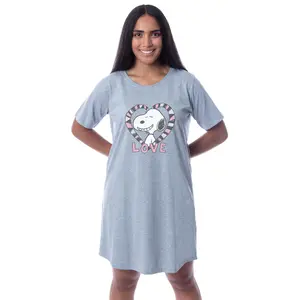 Peanuts Womens' Snoopy Love Valentine's Day Nightgown Sleep Pajama Shirt