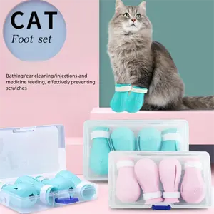 Cat Bathing Anti-Scratch Set - Pet Washing Bag, Paw Protection Covers for Safe Cat Grooming, Prevents Scratches During Bathing Care