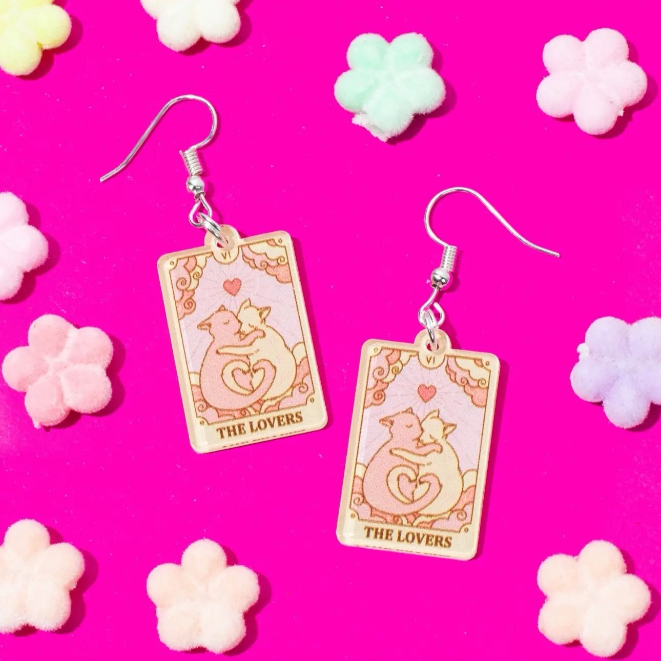 BUNNYBOOP Whimsical Lovers Tarot Card Earrings - Fun & Quirky Earrings and Jewelry sugarfix by zodiac