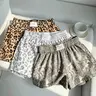 3 pieces, Y2K Millennium style withered tree branches camouflage, leopard print, checkerboard printed casual shorts, elastic waist loose casual shorts, suitable for women's daily commuting and outdoor wear in summer, Bottom