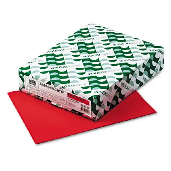 212 MAIN AstroBright Color Laser-Inkjet Office Paper, Re-Entry Red, 24lb, Letter Size, 500 Sheets