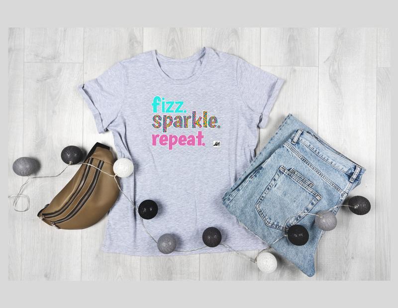Fizz Sparkle Repeat | Bomb Party Fizz | unisex graphic tee t-shirt SoftStyle Ring Spun Cotton | BP jewelry rep apparel