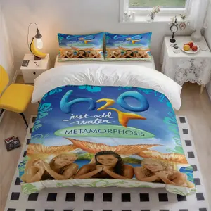 3Pcs H2O Just Add Water The Metamorphosis Themed Patterned Breathable 100 Polyester Bedding Set, Elegant Design, Thoughtful Christmas Gift, Suits Bedroom, Guest Room & Dorm, 1 Duvet Cover 2 Pillowcases (No Insert)