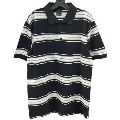 Men's Short Sleeve Striped Pique Polo Shirts Regular Fit Size S-3XL