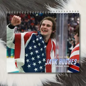 Jack Hughess USA Gold Medal Hockey Champion 2026 Wall Calendar, Olympic 2026 Hughes Sport Desktop Calendar, Hughes Brothers Hockey Fan Home Decor