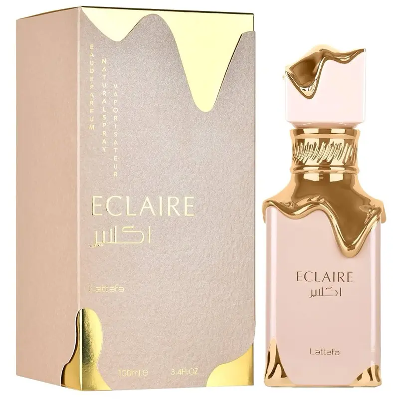 Lattafa Eclaire Eau de Parfum for Women, 100ml | Phthalate-Free, Long-Lasting Elegant Fragrance with Sweet Caramel, Vanilla & Honey Notes, Beauty Products