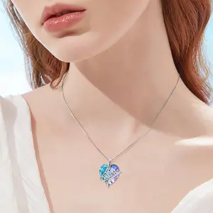 "I Love You Forever" February Birthstone Necklace - Amethyst Heart Pendant in Sterling Silver, Timeless Gift for Mom, Grandma & New Mothers