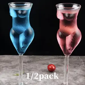Sexy Lady Design Wine Drinking Glass, Food Grade BPA Free Lead & Cadmium Free Crystal Clear Hand Blown Heat Resistant Goblet Drinkware, Dishwasher Safe for Red White Wine Champagne, Ideal for Wedding Anniversary Special Occasions Party Daily Use