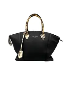 Pre-owned Louis Vuitton leather Tote Bags Lockit Black Python Handle Bag LV2993