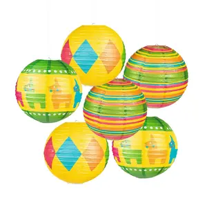 12" Fiesta Hanging Paper Lanterns - 6 Pc.
