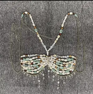 Womenswear Beaded Hollow Tassel Top - Stylish Beach Island Travel Body Wear with Unique Hollow Design and Versatile Use - Aesthetic casual bodysuit tank tops Floral Tie-Dye Beachwear