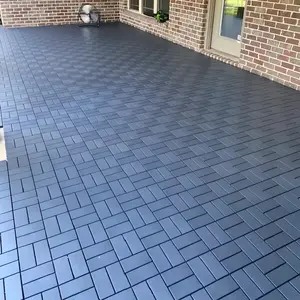 Interlocking Patio Flooring, Deck Tiles 44 Pack, 12"X12"X0.8", Waterproof, All Weather Use, Slip-Resistant, Easy Snap, Easy To Install, Easy To Clean, Perfect For Balcony, Backyard, Porch, Poolside, Indoor, Outdoor