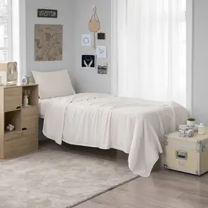 Dark Sky Reserve - Bamboo Linen Twin XL Sheet Set -  Portugal Made - White Sand