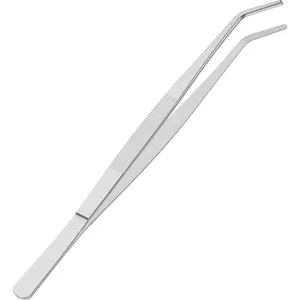 10.6 Inch Stainless Steel Tweezers, Curved Round Blunt Serrated Tip, Aquarium Tweezer, 3/64 Inch Thickness Stainless Steel, Multipurpose Daily Garden Home Lab Craft Repairing Tool