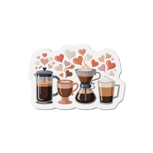 Coffee Lovers Die-Cut Magnets - Cute Coffee Mug Stickers, Kitchen Decor, Gift for Baristas, Coffee Addicts, Home Accessories