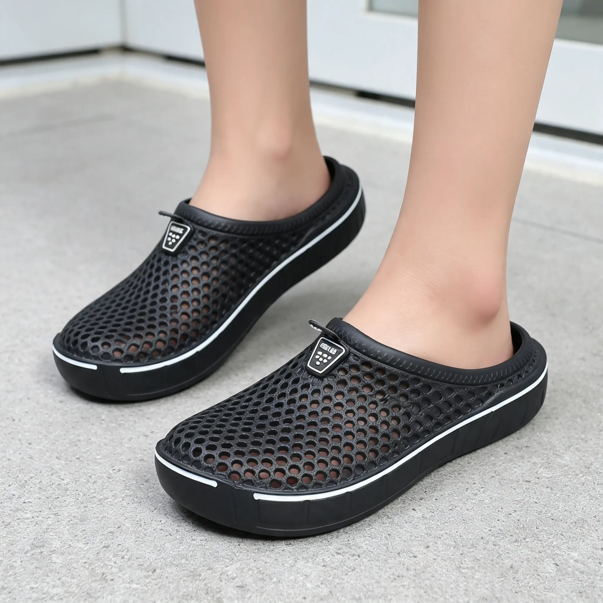 Quick Dry Hollow Slip On Clogs Men Women, Breathable Non Slip Beach Shower Platform Slides,back to school,back to school haul