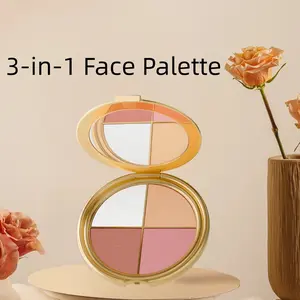 3-in-1 Highlighter, Eyeshadow, and Blush Palette Cheek Makeup Duo Cosmetic Product eyeshadow palette eyeshadow