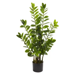 3ft Synthetic Zamioculcas Artificial Plant, Home Decor Accent, Floral Table Centerpiece for Vase Display