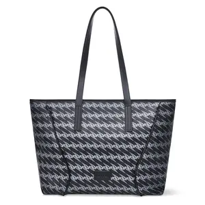 Women's Fashionable Large-Capacity Geometric Pattern Tote Bag High-Quality Casual Trendy Versatile Daily Commuter Shoulder Bag