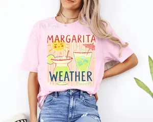 Margarita Weather Tshirt - fun Summer Unisex Oversized Casual T-Shirt for Women - 100% Cotton Jersey - Cinco de Mayo