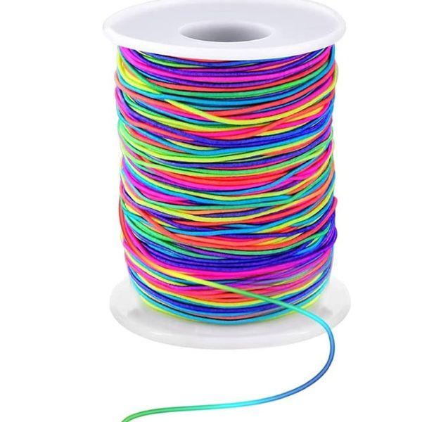 1mm Stretchy Bracelet String Strong Rainbow Elastic Cord for Jewelry Making Beading Necklaces & DIY Crafts Durable Elastic Thread for Handmade Accessories