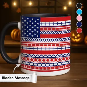 Funny American Flag Coffee Mug - Hidden Message 11oz Ceramic Mug - Perfect Gift for Coffee Lovers