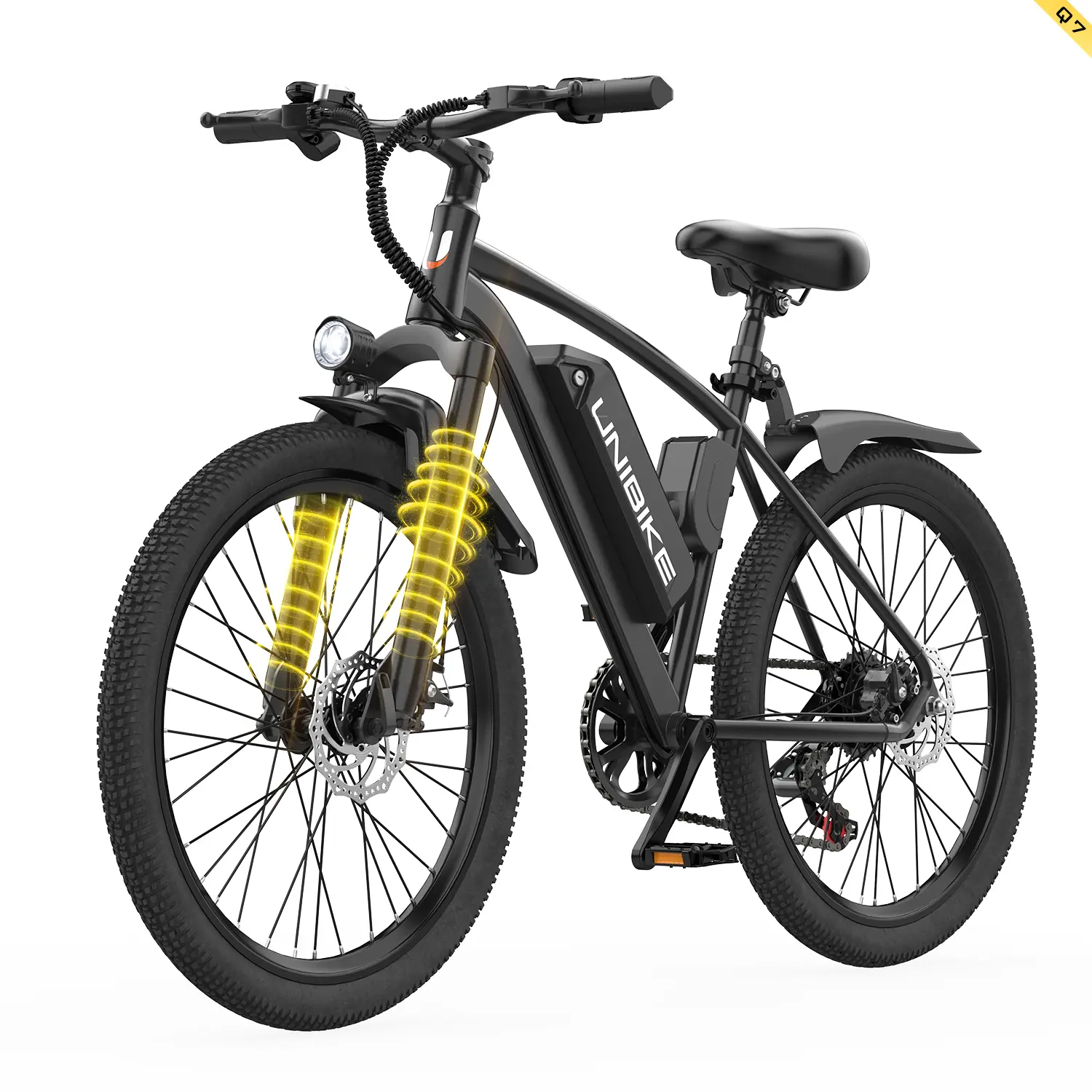 Dual Suspension Electric Mountain Bike for Adults with 7-Speed Gears, 40-70 mi Range for Off-Road E-Biking, Dual Suspension Ebike, Off-Road Rides, Suspension System