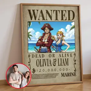 Custom Anime Wanted Poster Personalized Anime Bounty Poster from Photo Gift for Anime Fans & Cosplayers