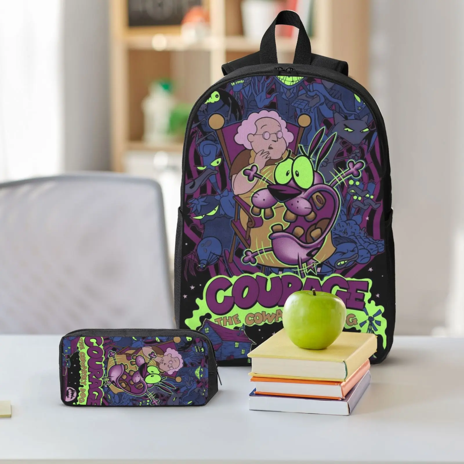 Courage the Cowardly Dog Lightweight Backpack Set With Lunchbox