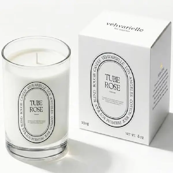 Tuberose Luxury Scented Candle for Home 8oz | Soft Floral Aroma for Daily Relaxation | Hand-Poured Soy Wax Blend | 40hr Clean Long Burn | Premium Home Fragrance for Women & Men