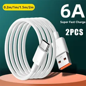 6a Fast Charging USB-C Data Cable for Xiaomi 12, Redmi, Huawei, Type C Charger, Mobile Phone Accessories, USB Data Cable