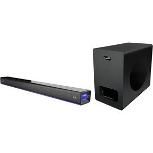 Supersonic SC-1425WSW 2.1 Bluetooth Soundbar w/ Wireless Subwoofer, HDMI ARC, FM, USB – 80W