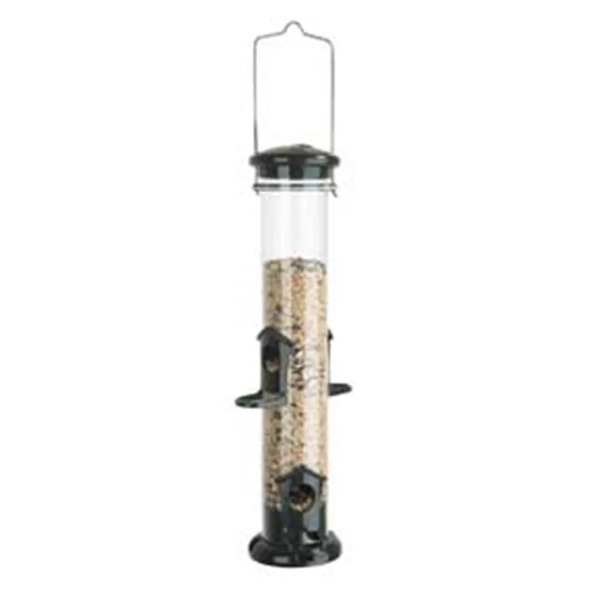 Woodlink 212 MAIN Hanging Mount Tube Seed Feeder - Green, 2 lbs Capacity, Tube Shape, Metal Parts, Perch Access, 3.5 x 3.5 x 15 in Dimensions, Model NATUBE2