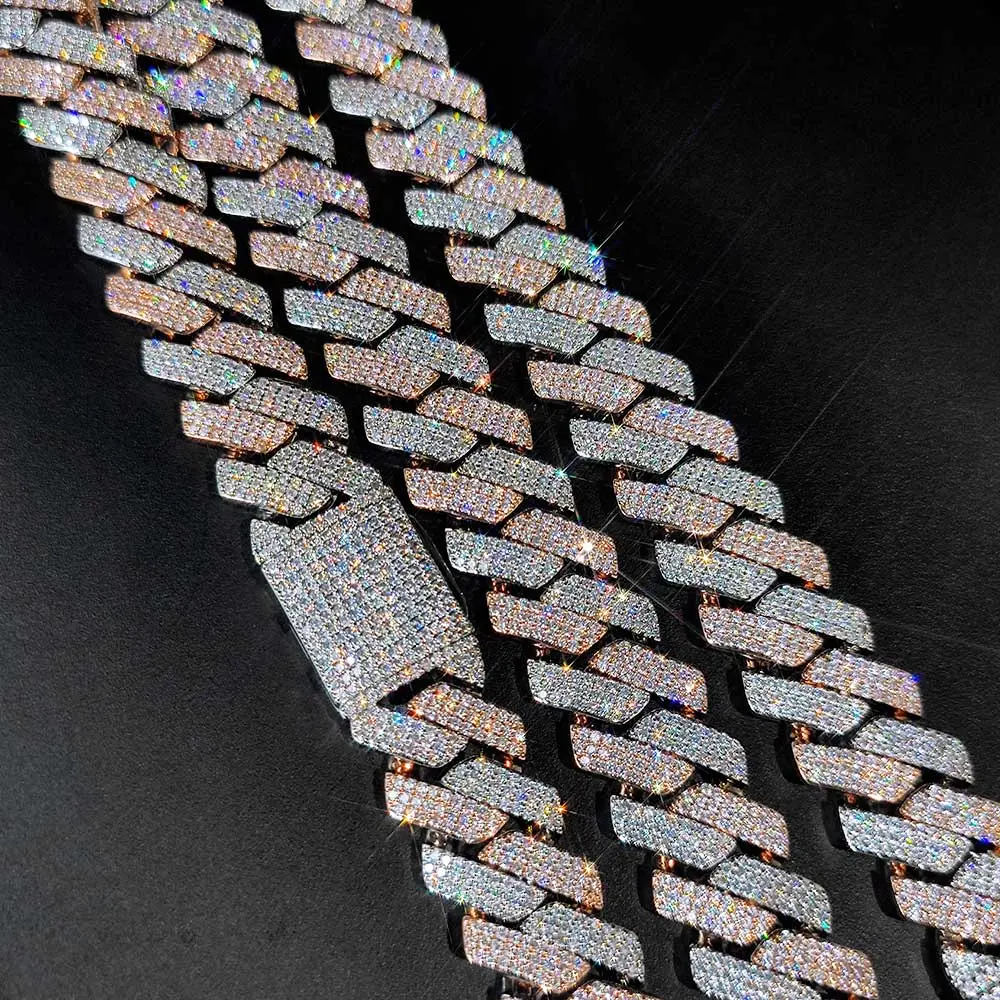 Hip Hop Jewelry 20mm Thick Cuban Link Chain Crystal Miami  Two Color Iced Out CZ Cuban Chain Necklace Classic Design gldmen'schain