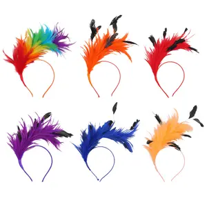 Colorful Feather Headband Hair Accessory, Perfect for Festivals Parties Shows Performances, Unique Dance Costume Prop Decoration