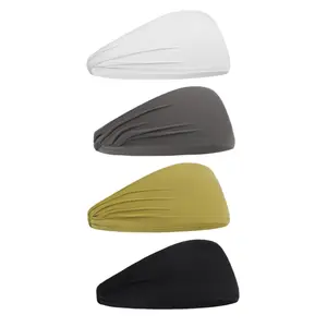 4-Pack No-Knot Headbands, Easy Slip-On Unisex Hair Bands for Men & Women, No-Slip Stretch Headband for Gym, Yoga, Running, Wet Hair & Daily Wear