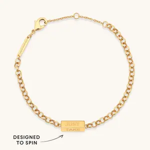 Little Words Project - Just Take Your Time Spinner Bracelet | 14K Gold Plated, Affirmation Spinner | Mindfulness Bracelet