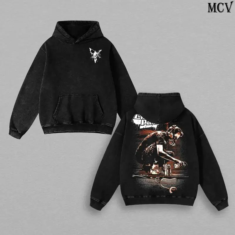 Drakeee's “Iceman” Tour 2025 Vintage Washed Hoodie – Oversized