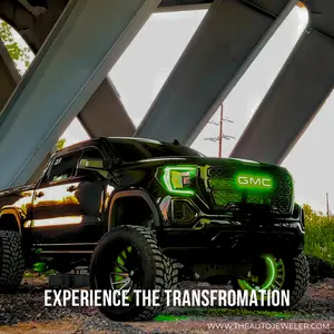 RGBW GMC LED Illuminated Grille Emblem  Multicolor Badge w Bluetooth Pro Controller & Remote 20102025 GMC