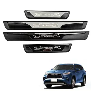 Car Accessories For Toyota Highlander 2015-2020 Door Sill Guard Protector Stainless Steel 4pcs Kick Plate Protectors Car Stickers Auto Parts Car Styling