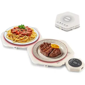 2-Pack Silicone Hexagonal Electric Food Warm Mat - 4 Temperature Levels, Fast Heating, Freely Combined Food Warming Pad for Home Parties Gatherings, 4 Levels