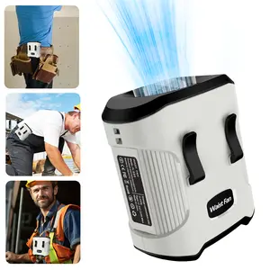 Wast Fan 4000mAh Portable Belt Clip Fan Dual-Belt & Neck Hanging Ideal for Work Fishing Hiking & Night Fishing Versatile for Camping Compact Lightweight No Warranty