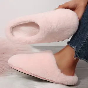 Women's Soft Plush Mule Slippers Fuzzy Fluffy Indoor Footwear, Cozy Warm Indoor Outdoor Shoes in Multi Colors