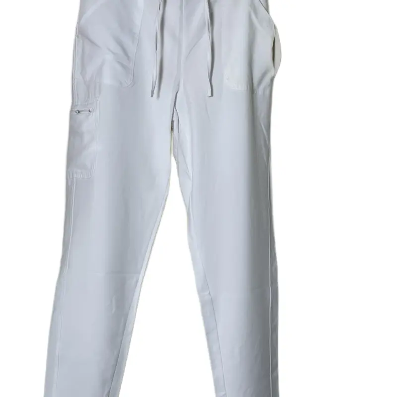 White Jogger Scrub Uniform. Medium