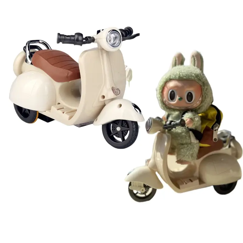 Labu-bu Mini Electric Scooter Vehicles Toy 4 Colors Available ,Funny Doll, Could Rotate 360° ,Cute Plastic Scooter Toy Ornaments Battery Not Included
